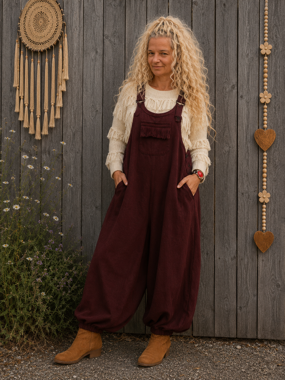 Boho Tuinbroek van 100% Katoen – Oversized Harem Jumpsuit