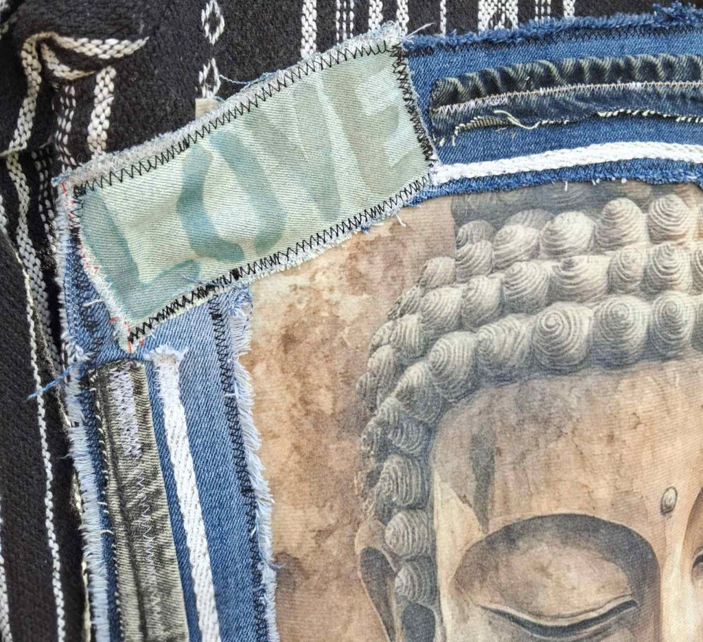 Denim stitching detail handmade upcycled jacket
