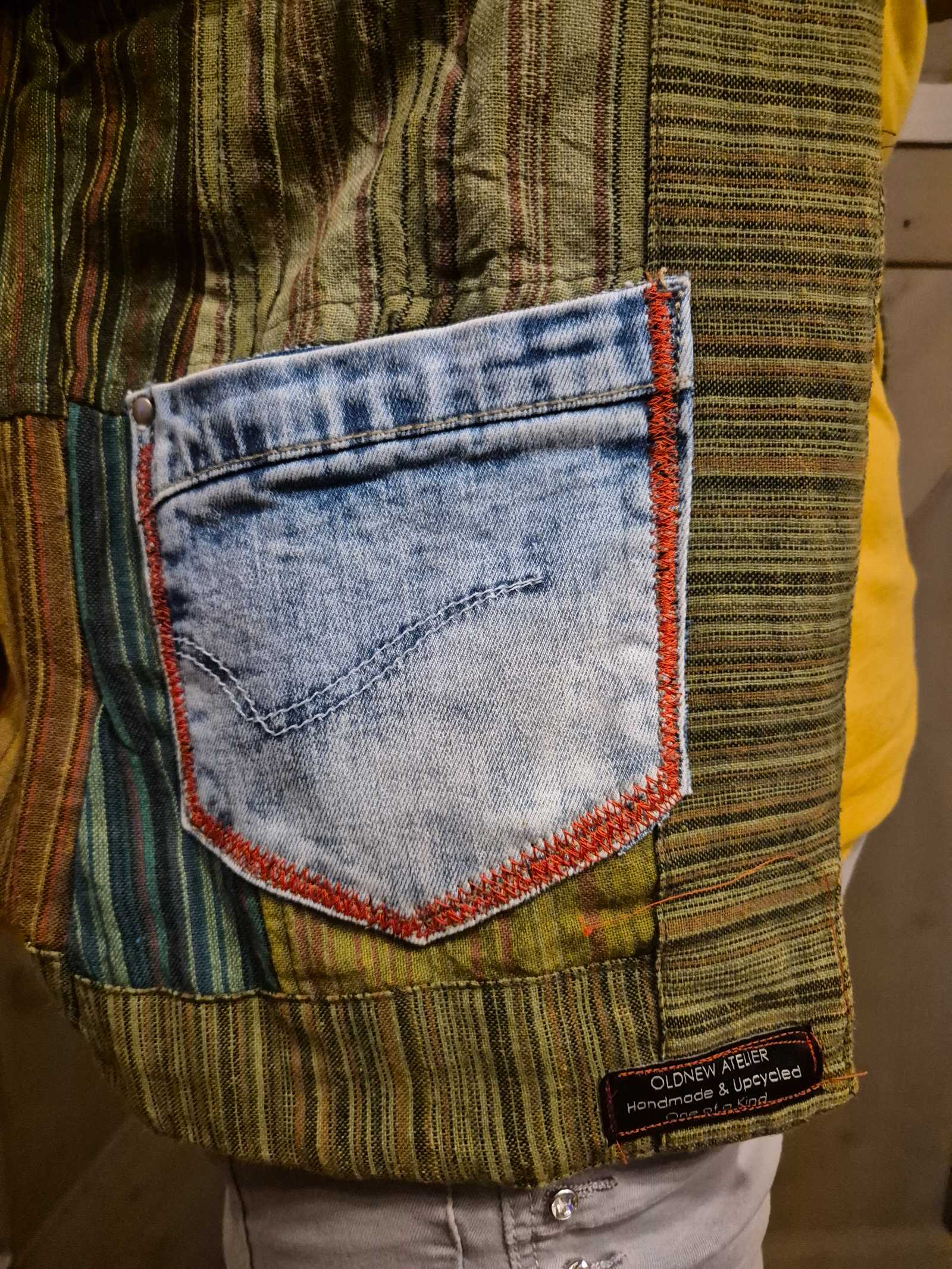 Detail denim zak op boho hesje