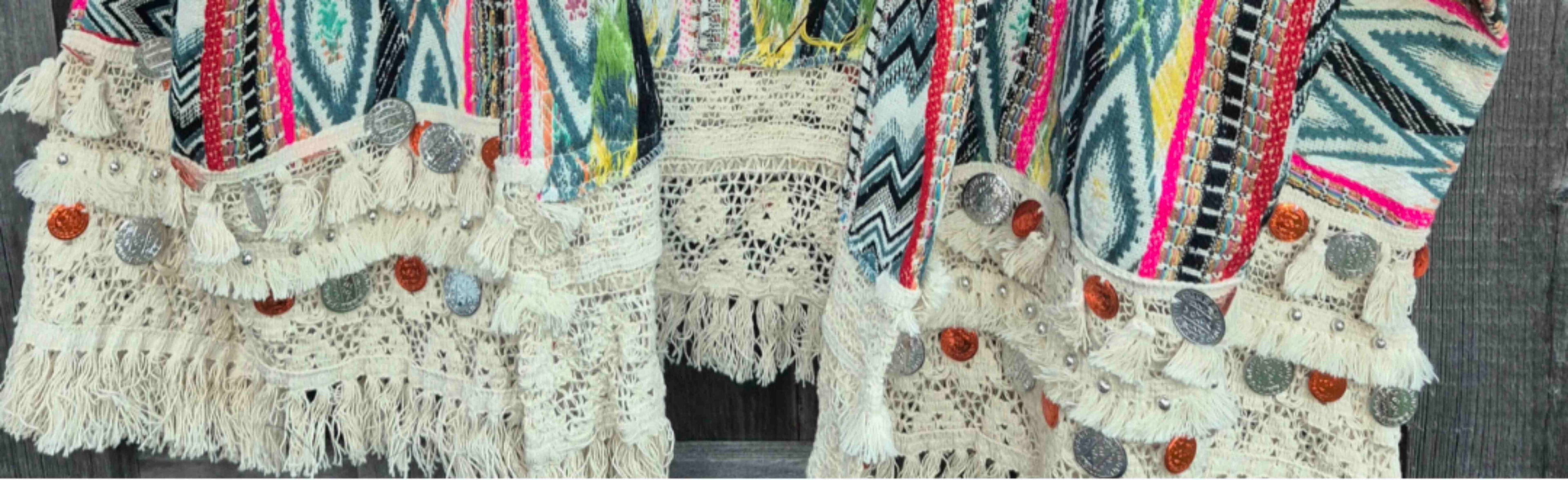 Detail fringe coins boho jacket handmade