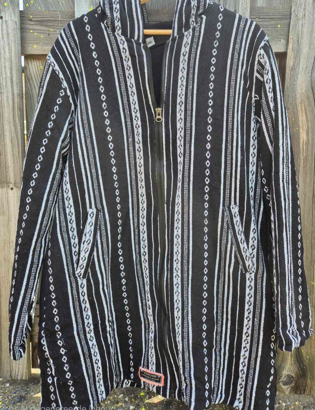 Front view boho oversized denim jacket