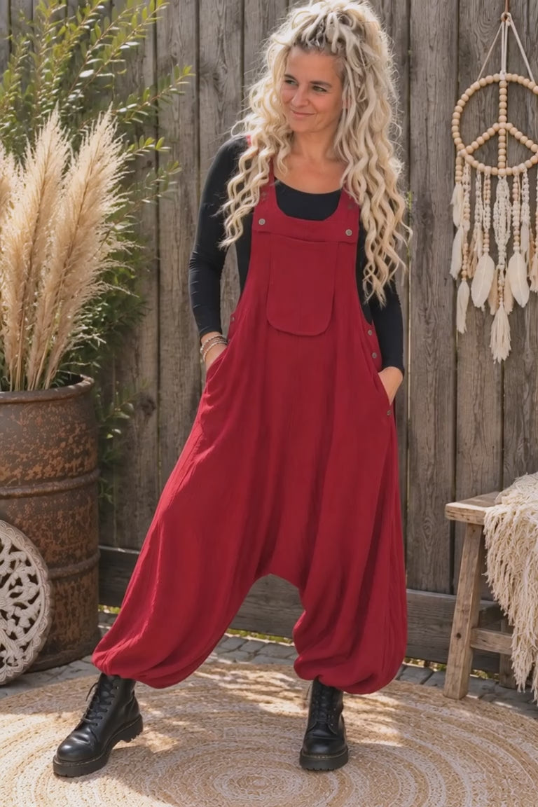 Boho Tuinbroek van 100% Katoen – Oversized Harem Jumpsuit