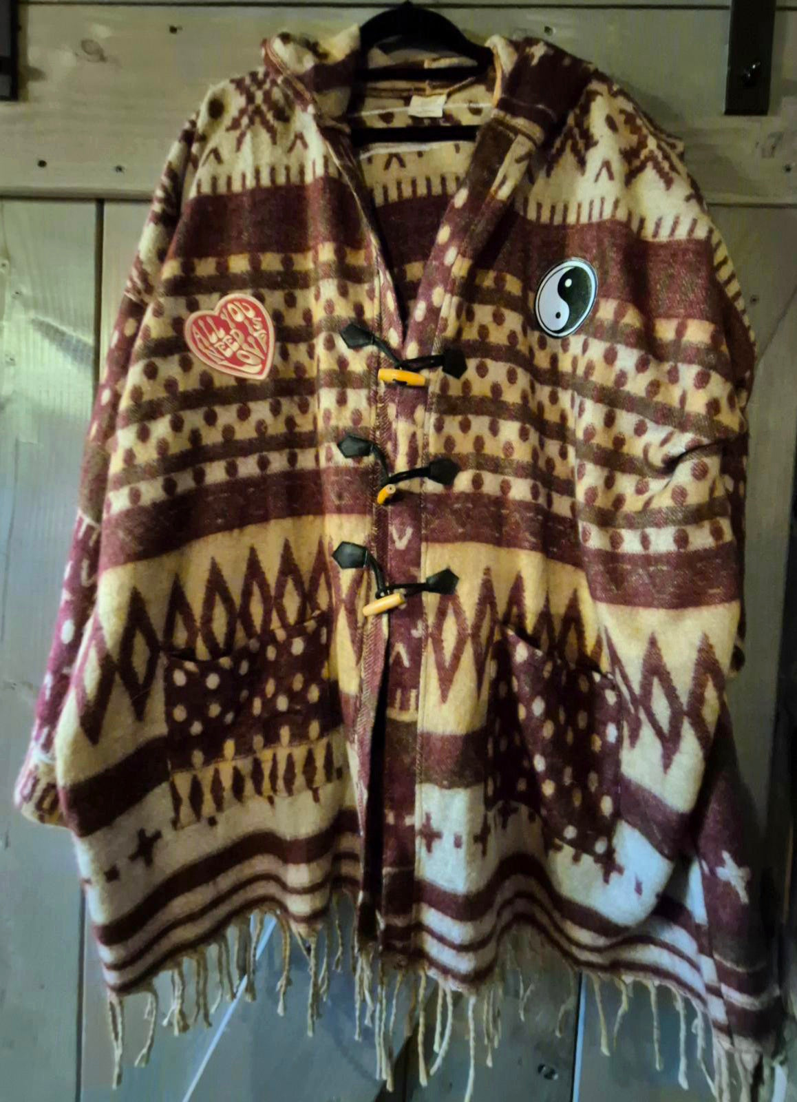 boho jas oversized voorkant met franjes en zachte stof