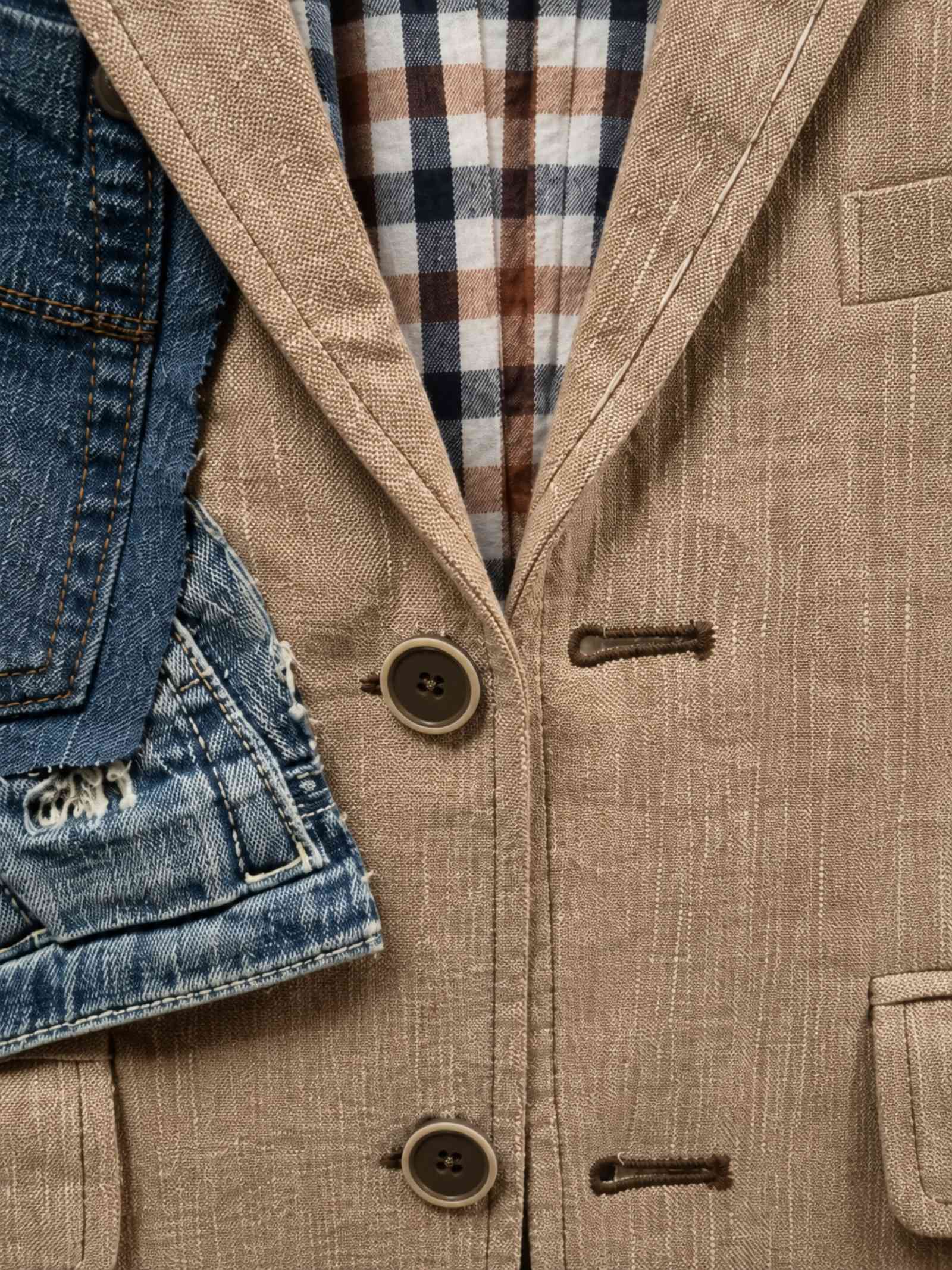 Detail revers en knoopsluiting blazer