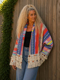 Boho Vest met Franjes & Muntjes – Handgemaakt Patchwork – One Size
