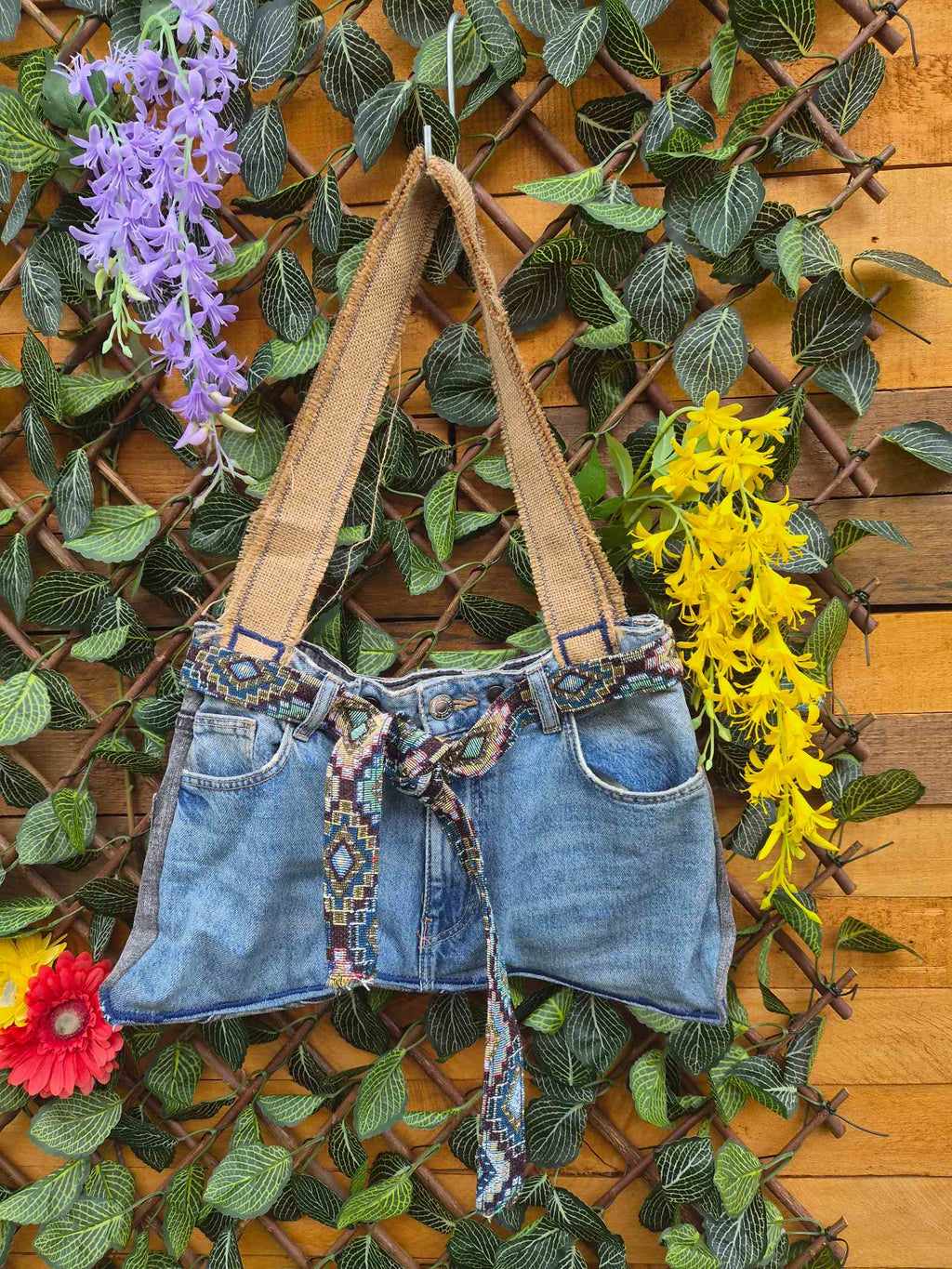 One of a Kind Upcycled Denim Schoudertas