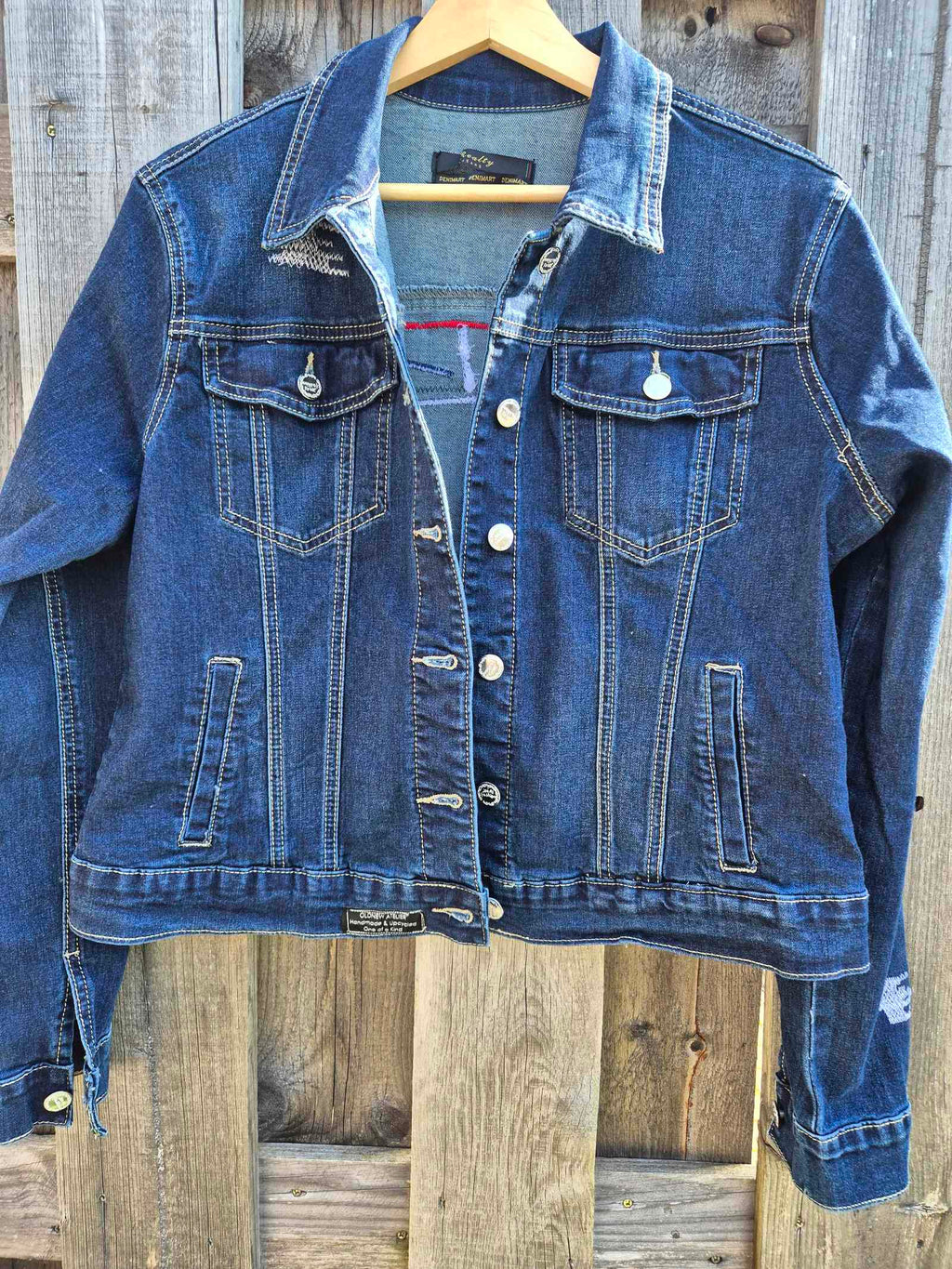 denim jacket front handmade oldnew atelier