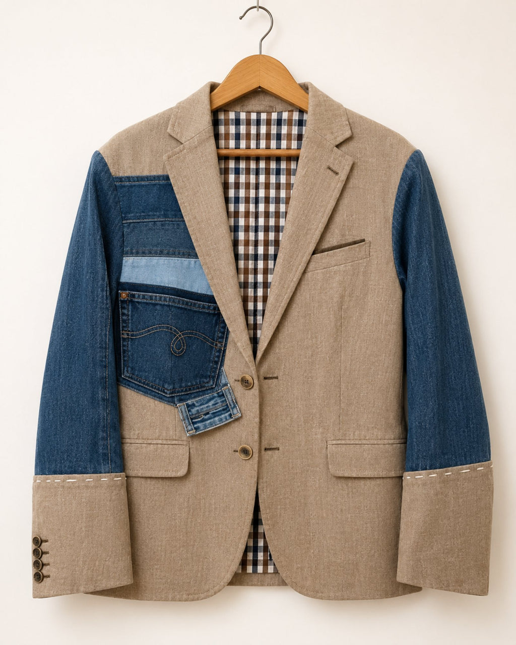 Upcycled blazer voorkant op hanger