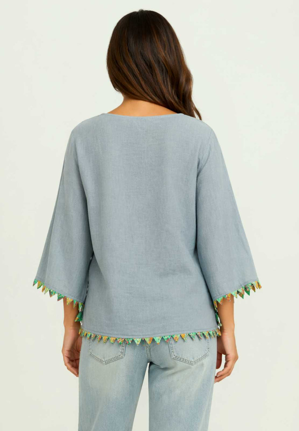 Boho Tuniek Blouse Oranje – 100% Viscose – Ibiza Style – M/L