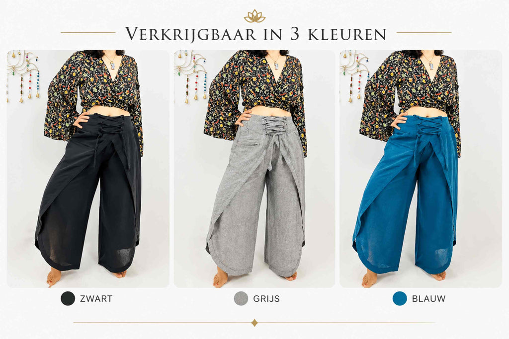 Boho Wrap Broek “Nomad Flow” – 100% Katoen | One Size