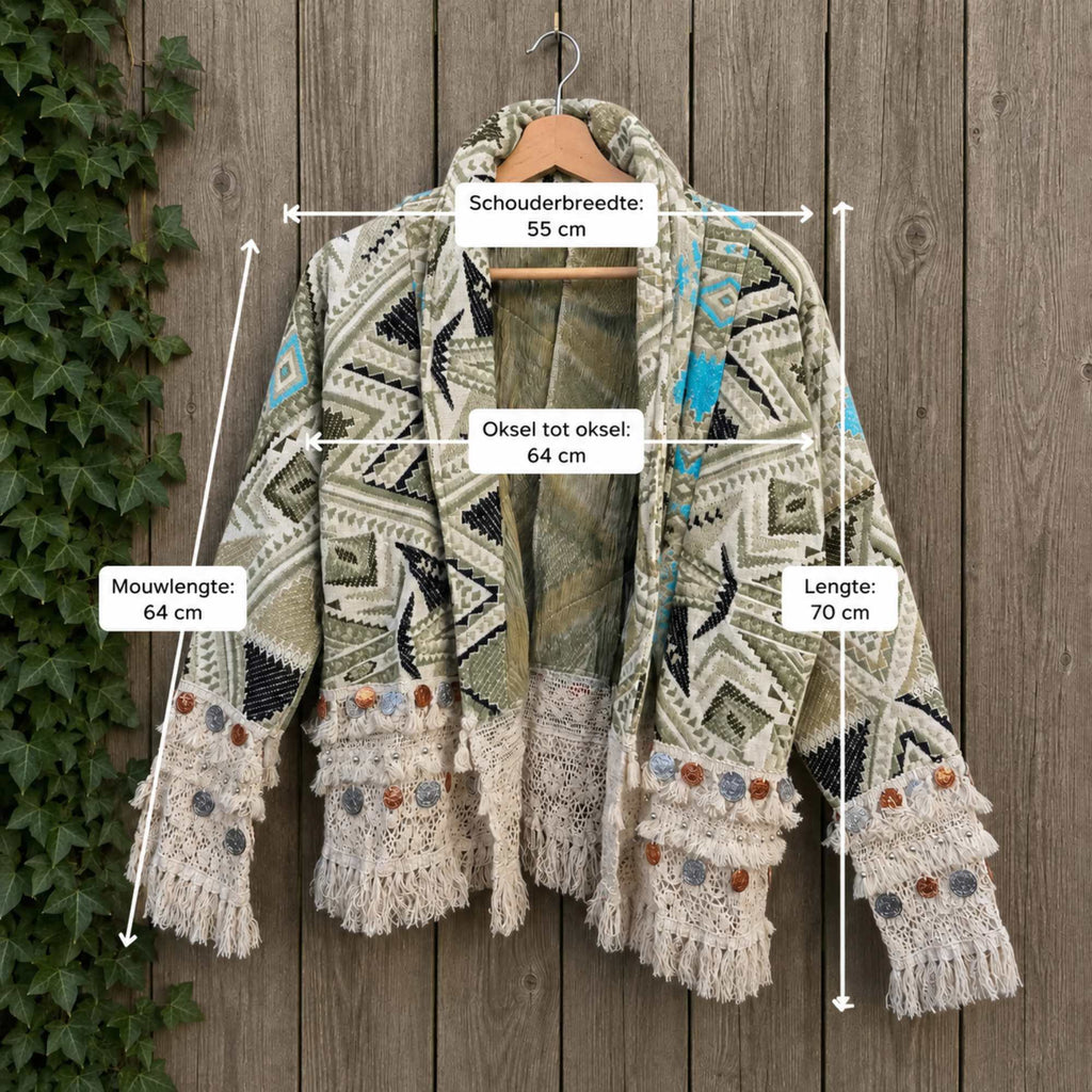 One of a Kind Boho Jasje met Franjes