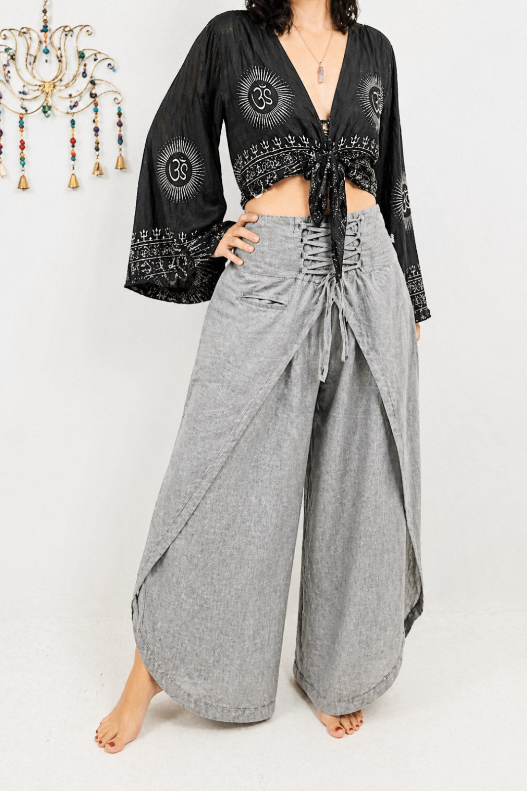 Boho Wrap Broek “Nomad Flow” – 100% Katoen | One Size