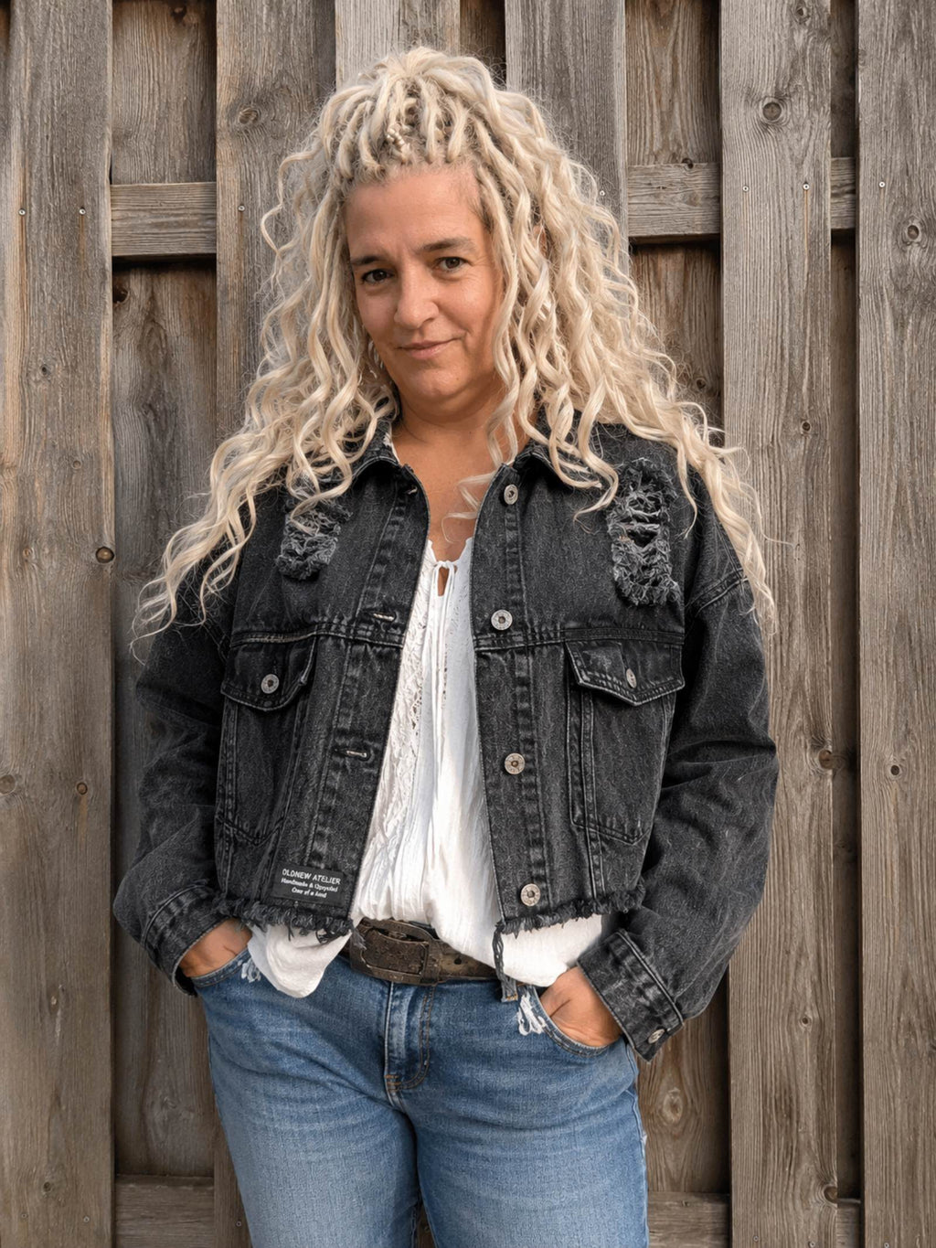 One of a Kind Cowgirl Upcycled Denim Jacket – Handmade
