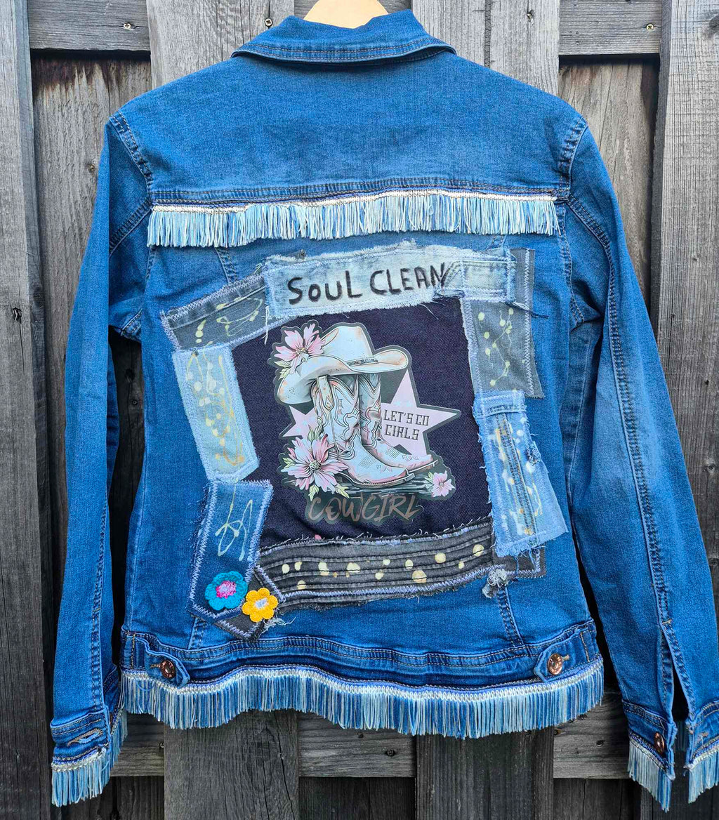 Denim jasje achterkant patchwork soul clean