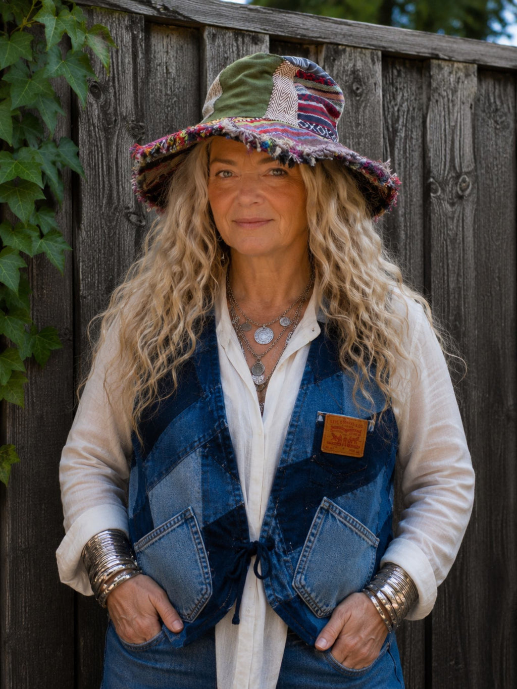 Handgemaakte Boho Patchwork Hoed – One of a Kind