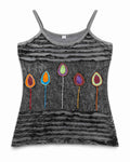 upcycled boho top dames grijs voorkant stretchy katoen