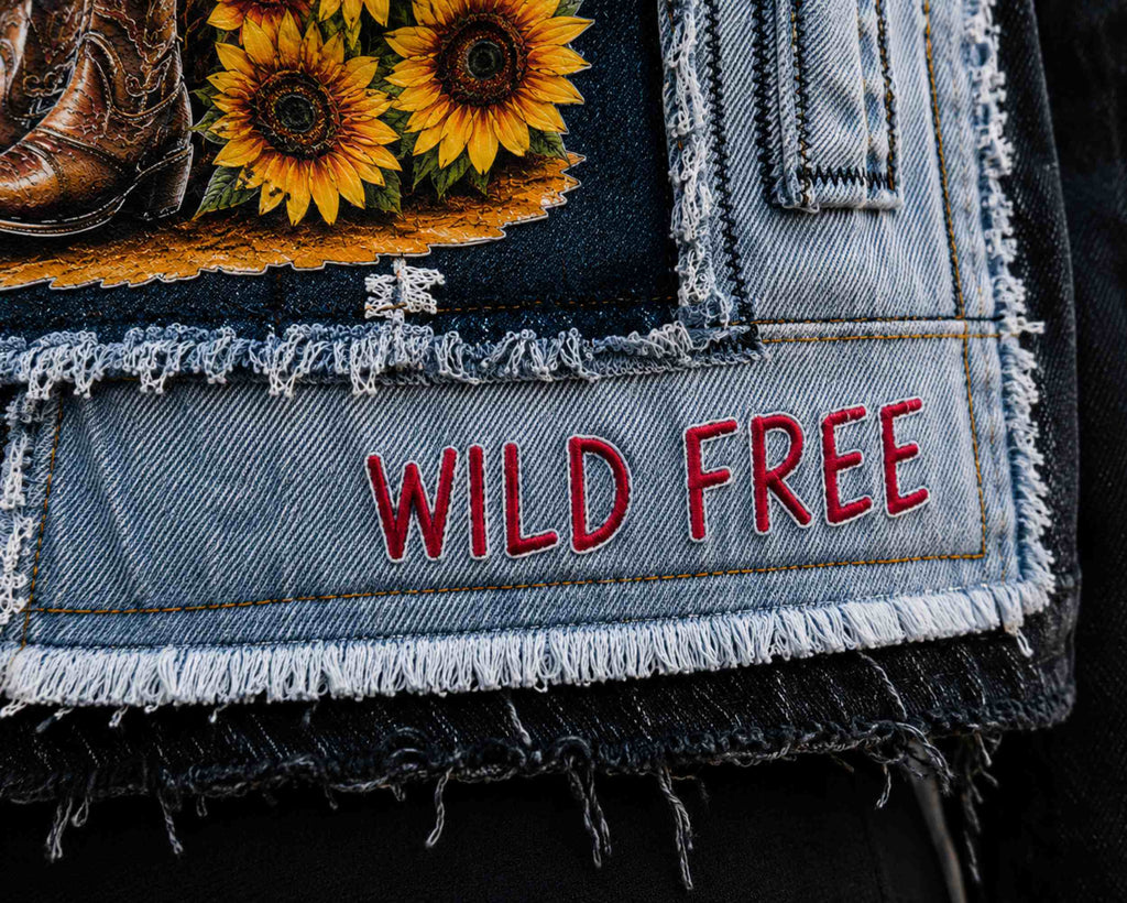 One of a Kind Cowgirl Upcycled Denim Jacket – Handmade
