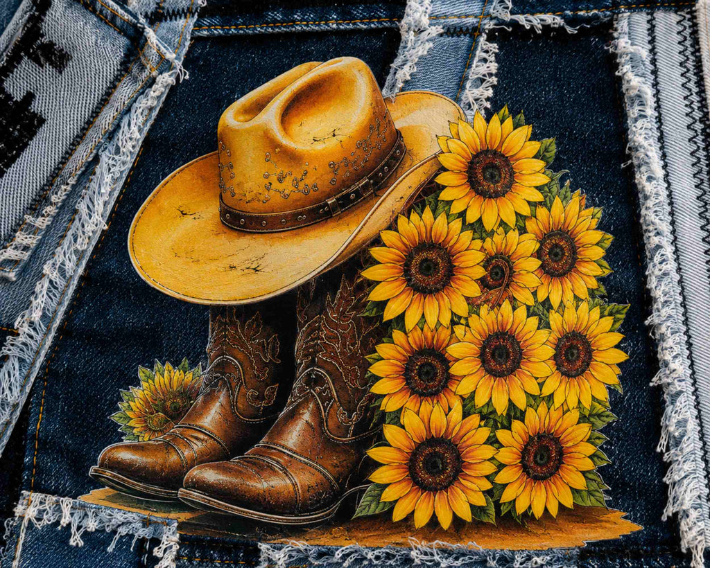 One of a Kind Cowgirl Upcycled Denim Jacket – Handmade