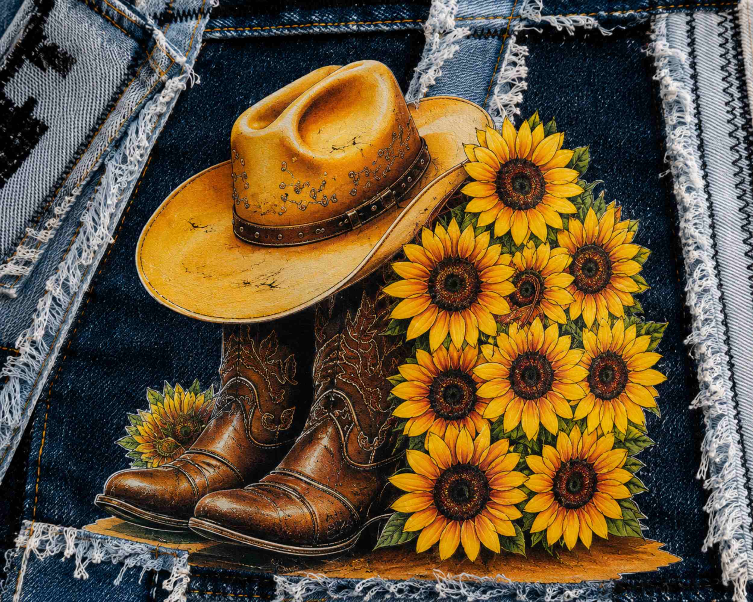 One of a Kind Cowgirl Upcycled Denim Jacket – Handmade