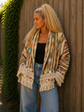 One Size boho vest gedragen voorkant