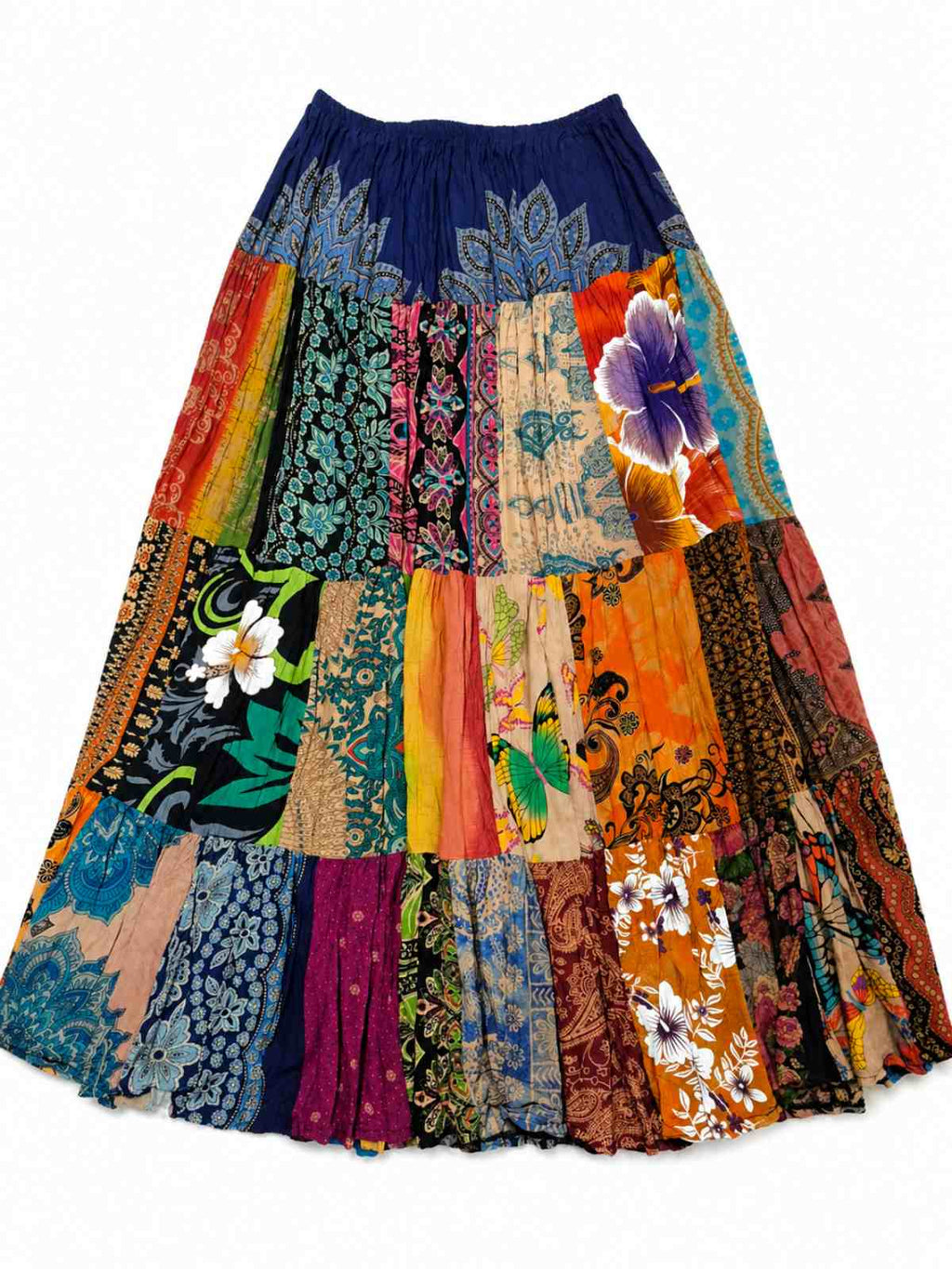 Boho patchwork rok one size 100% katoen kleurrijke festival rok