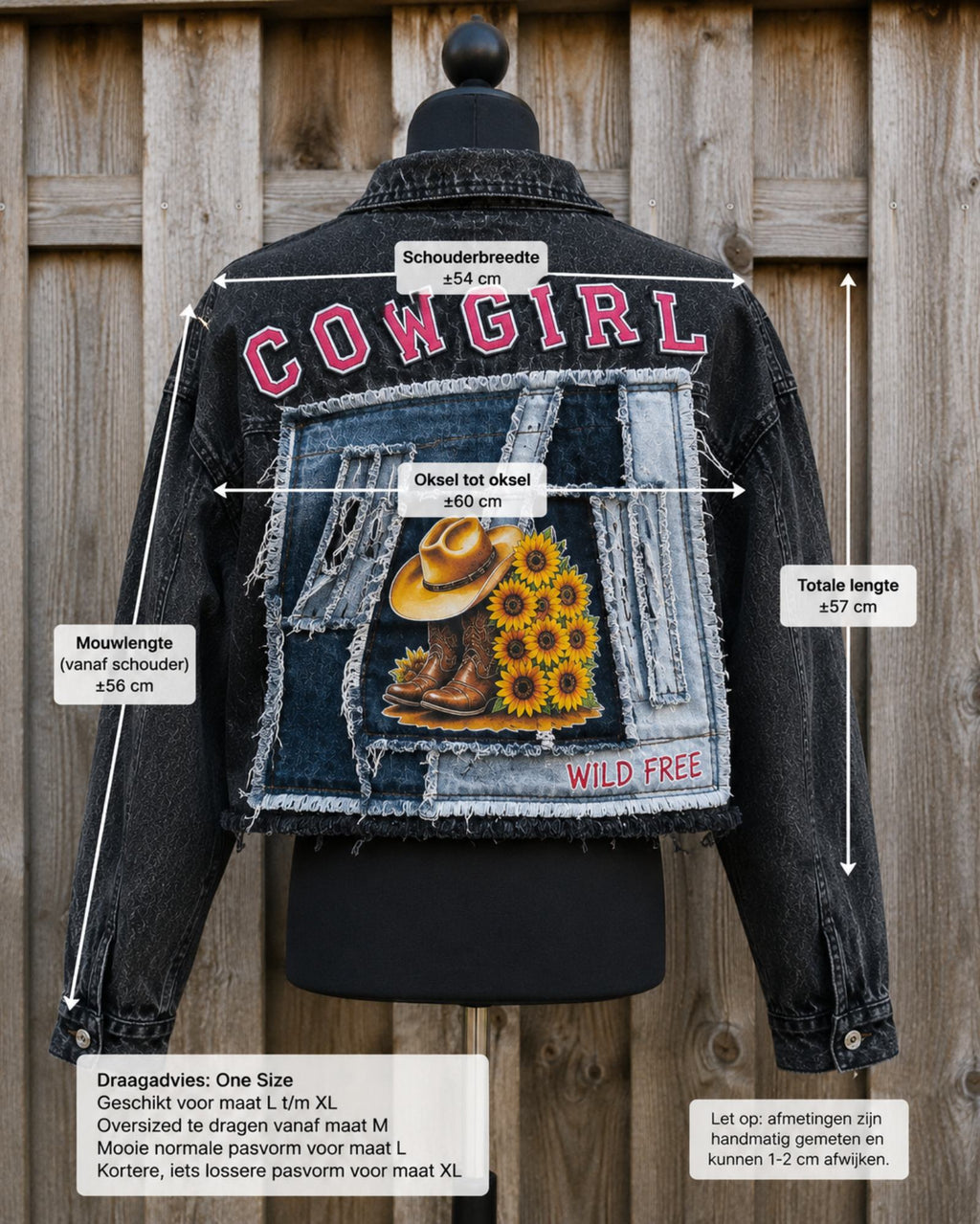 One of a Kind Cowgirl Upcycled Denim Jacket – Handmade