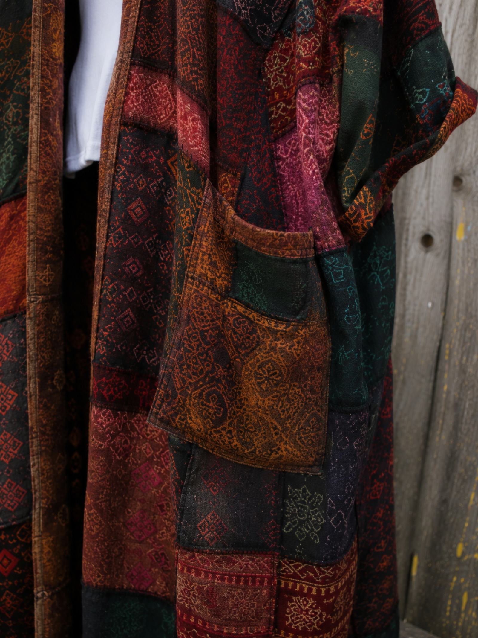 Boho Patchwork Kimono Vest – 100% Katoen – One of a Kind