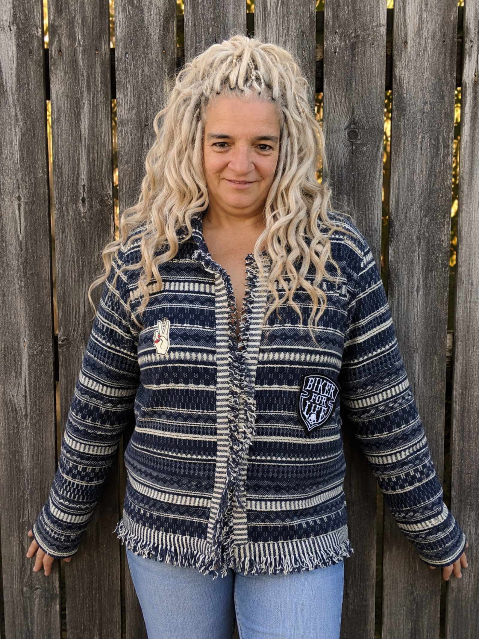 One of a Kind Rebel No Rules boho jacket voorkant handgemaakt Old New Atelier