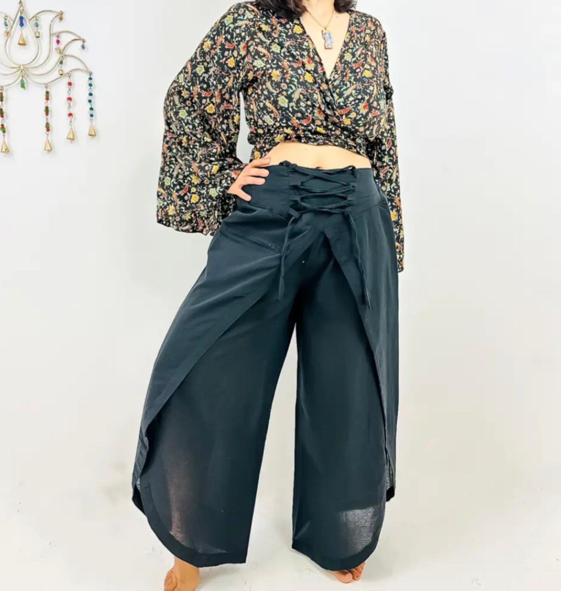 Boho Wrap Broek “Nomad Flow” – 100% Katoen | One Size