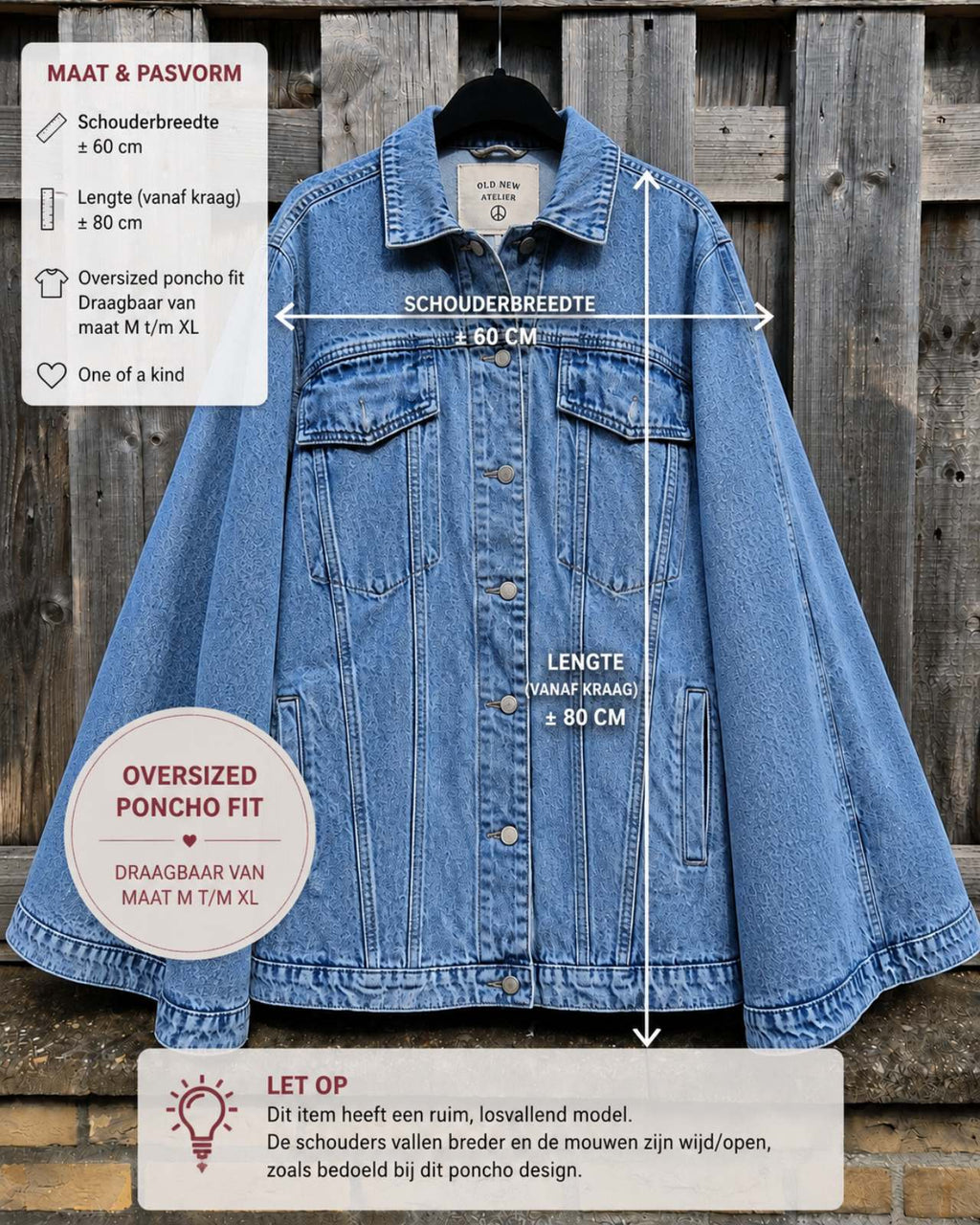 Maat overlay oversized denim poncho fit guide