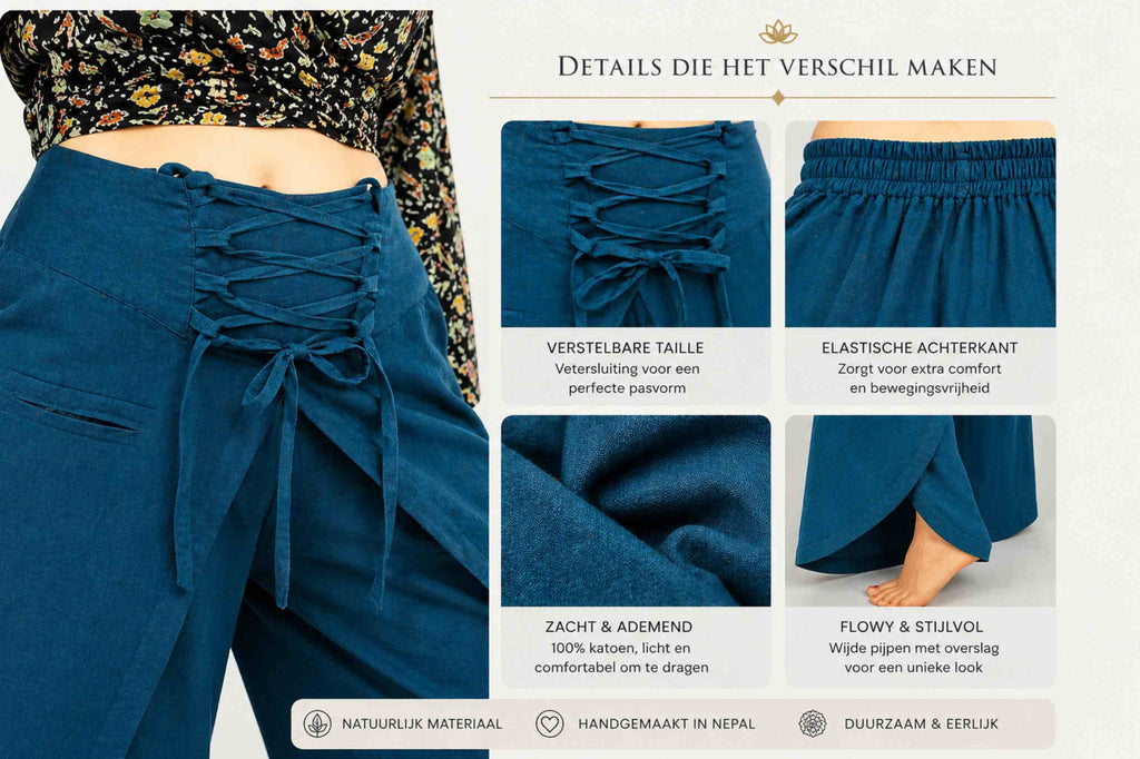 Boho Wrap Broek “Nomad Flow” – 100% Katoen | One Size