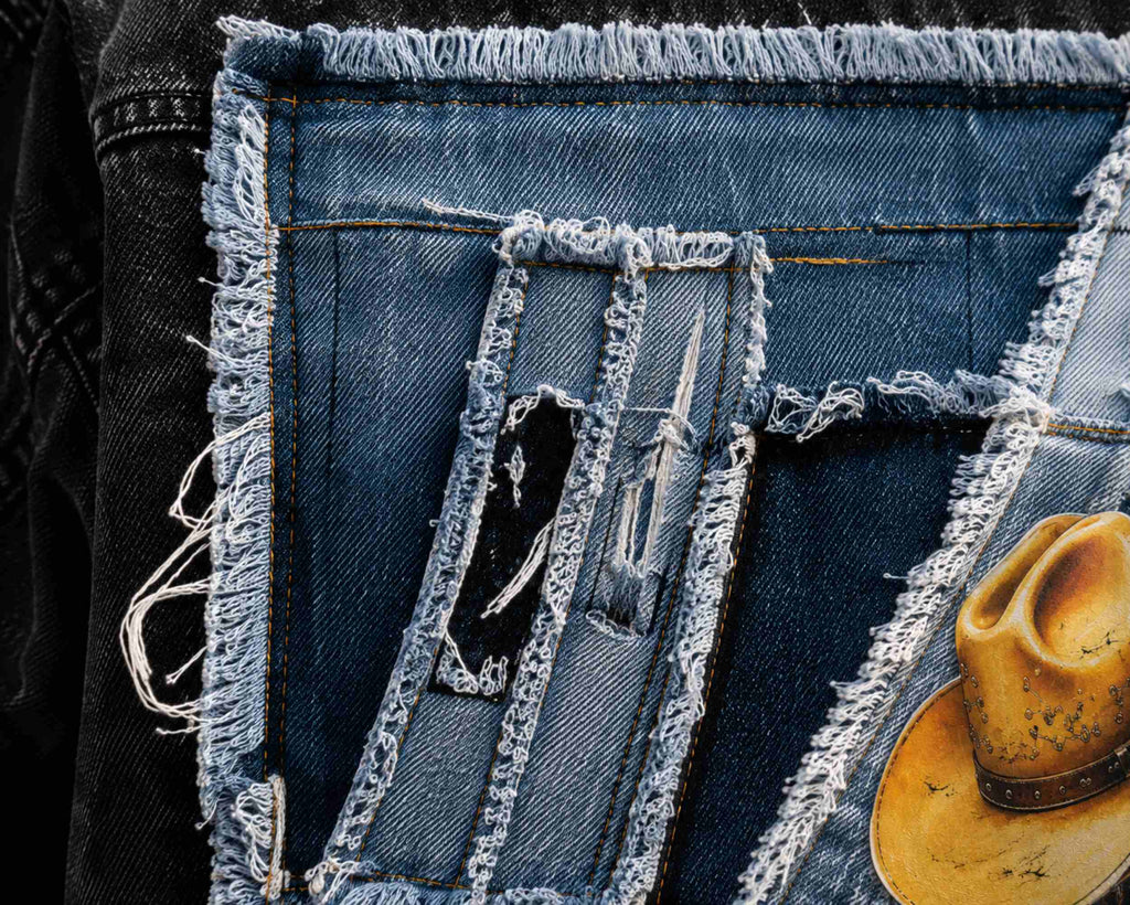 One of a Kind Cowgirl Upcycled Denim Jacket – Handmade
