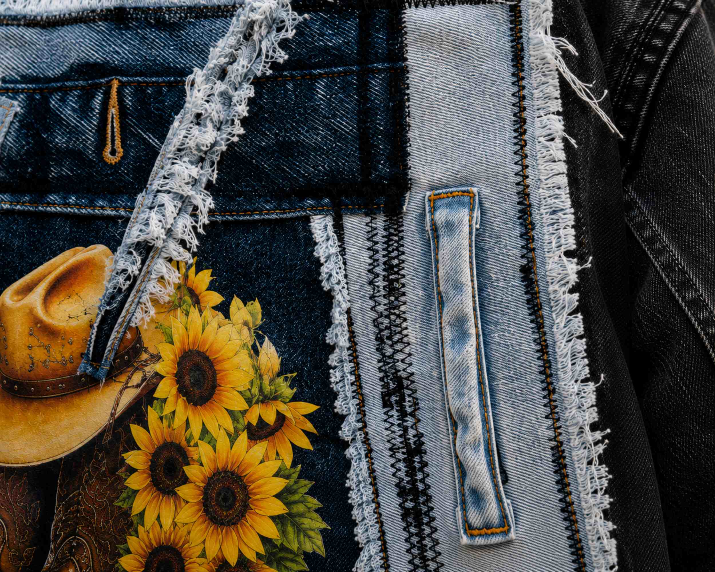 One of a Kind Cowgirl Upcycled Denim Jacket – Handmade