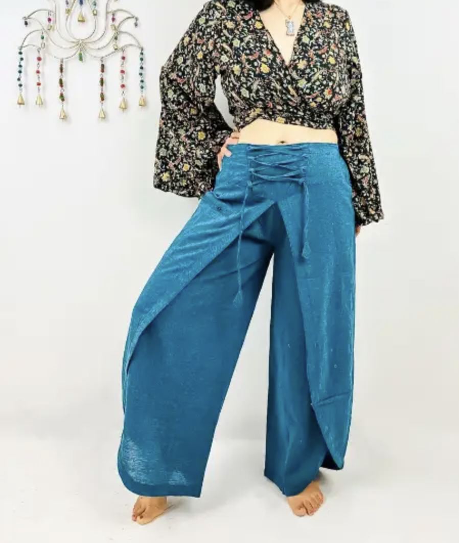 Boho Wrap Broek “Nomad Flow” – 100% Katoen | One Size