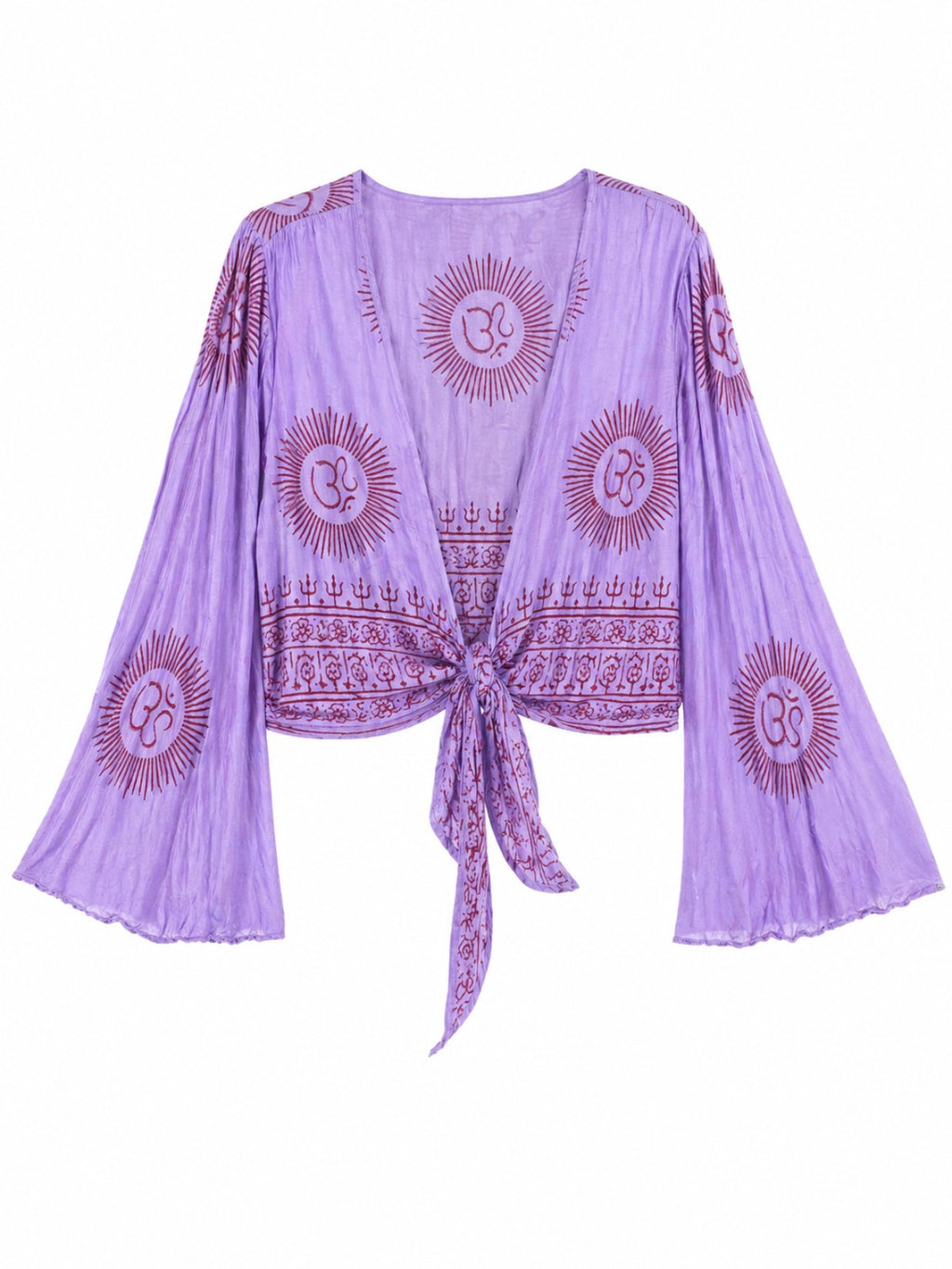 Boho wikkel blouse viscose paars dames top