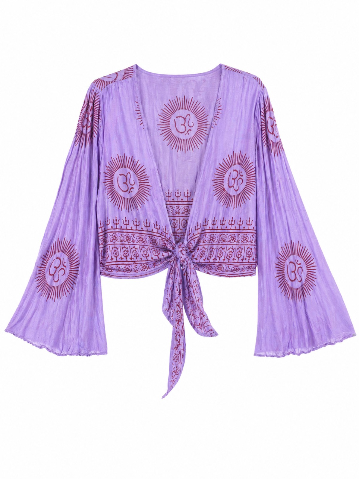 Boho wikkel blouse viscose paars dames top