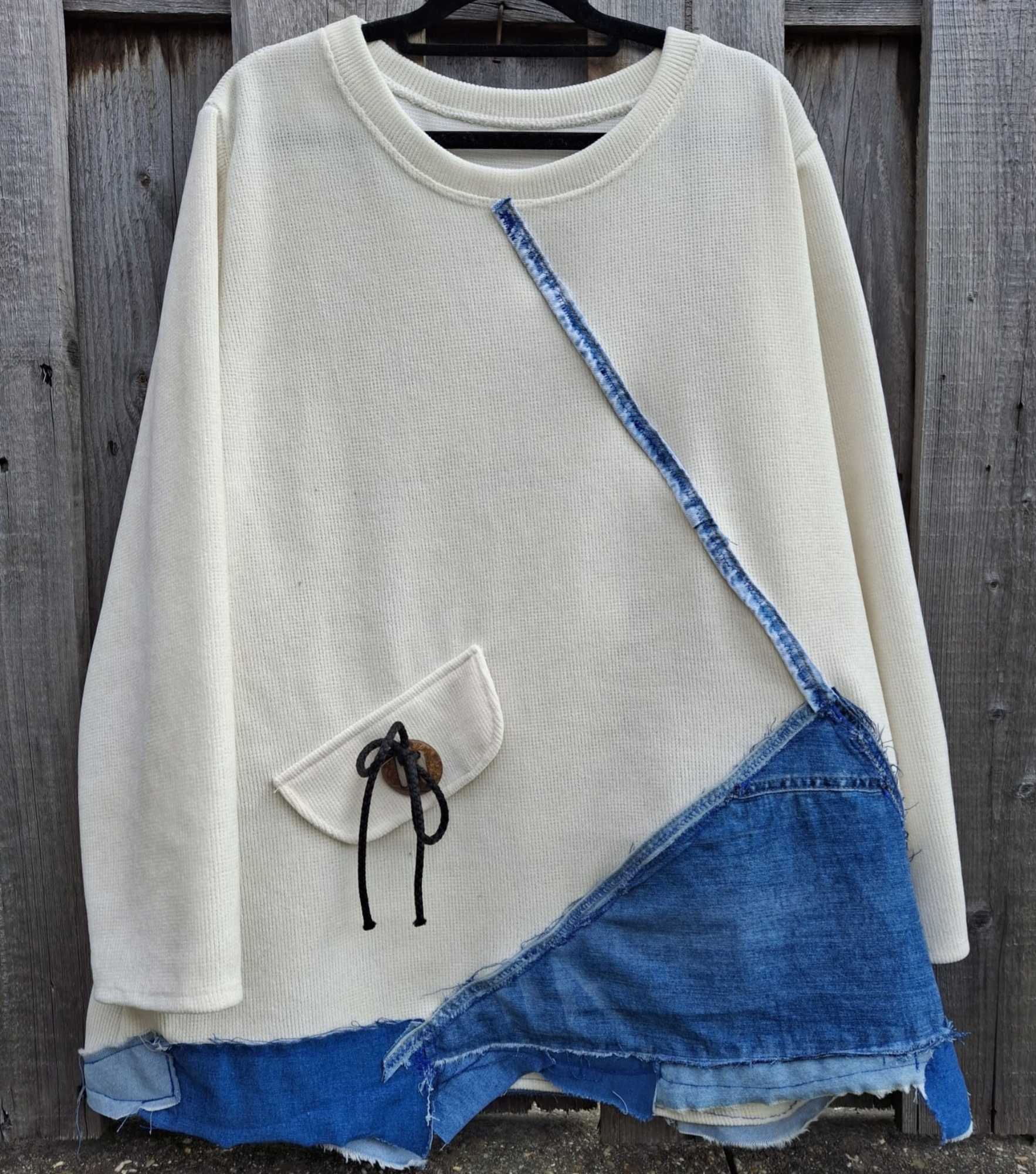 Boho sweater voorkant met oversized pasvorm