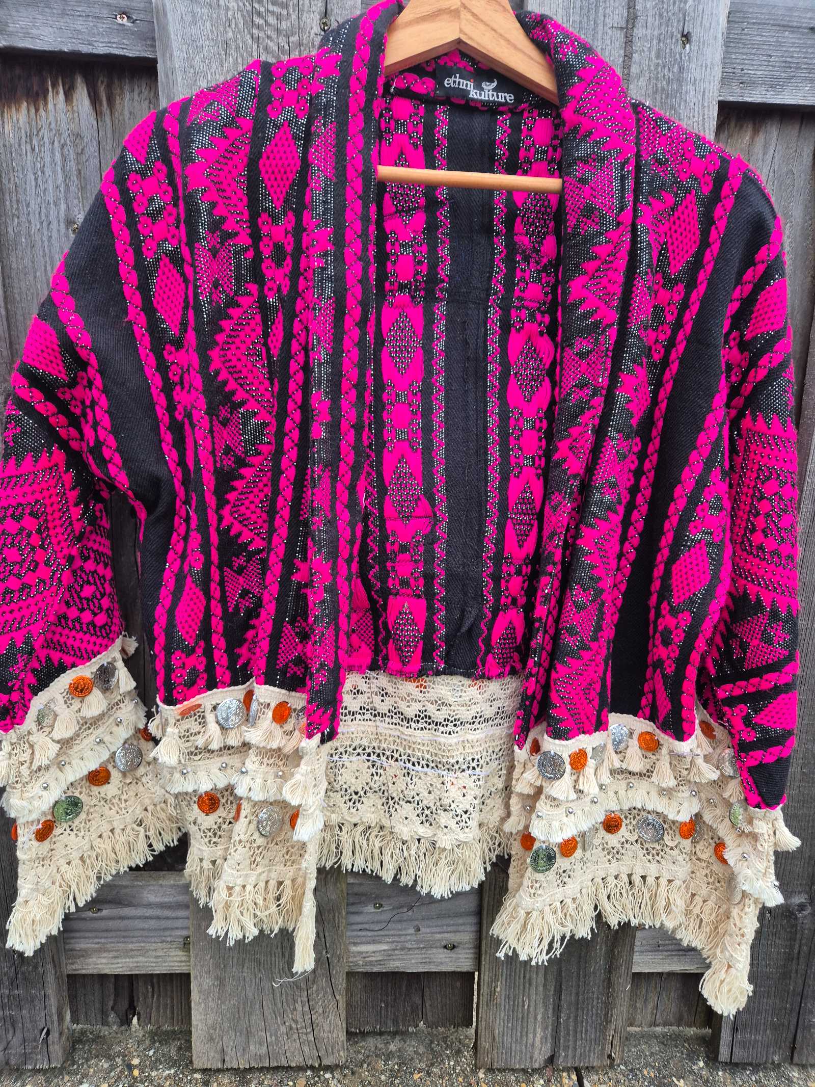 One of a Kind Boho Jacket – Upcycled Denim Statement